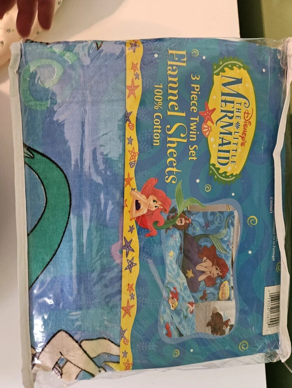 Disney The Little Mermaid Vintage Dead Stock Bright 3 Piece Flannel Sheet Set